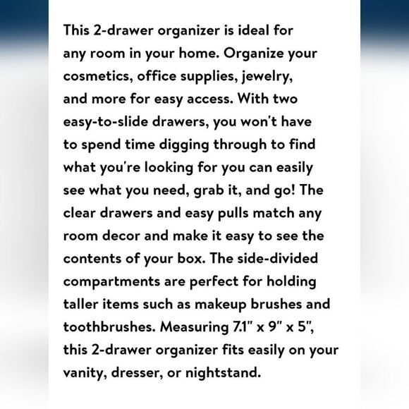 IDesign Chloe Clear Two Drawer Side Divider Organizer - Picture 5 of 10